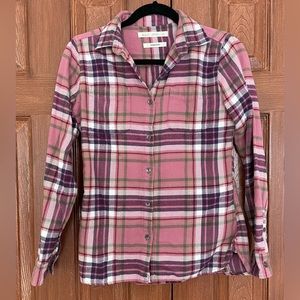 pink and purple plaid woolrich flannel xs